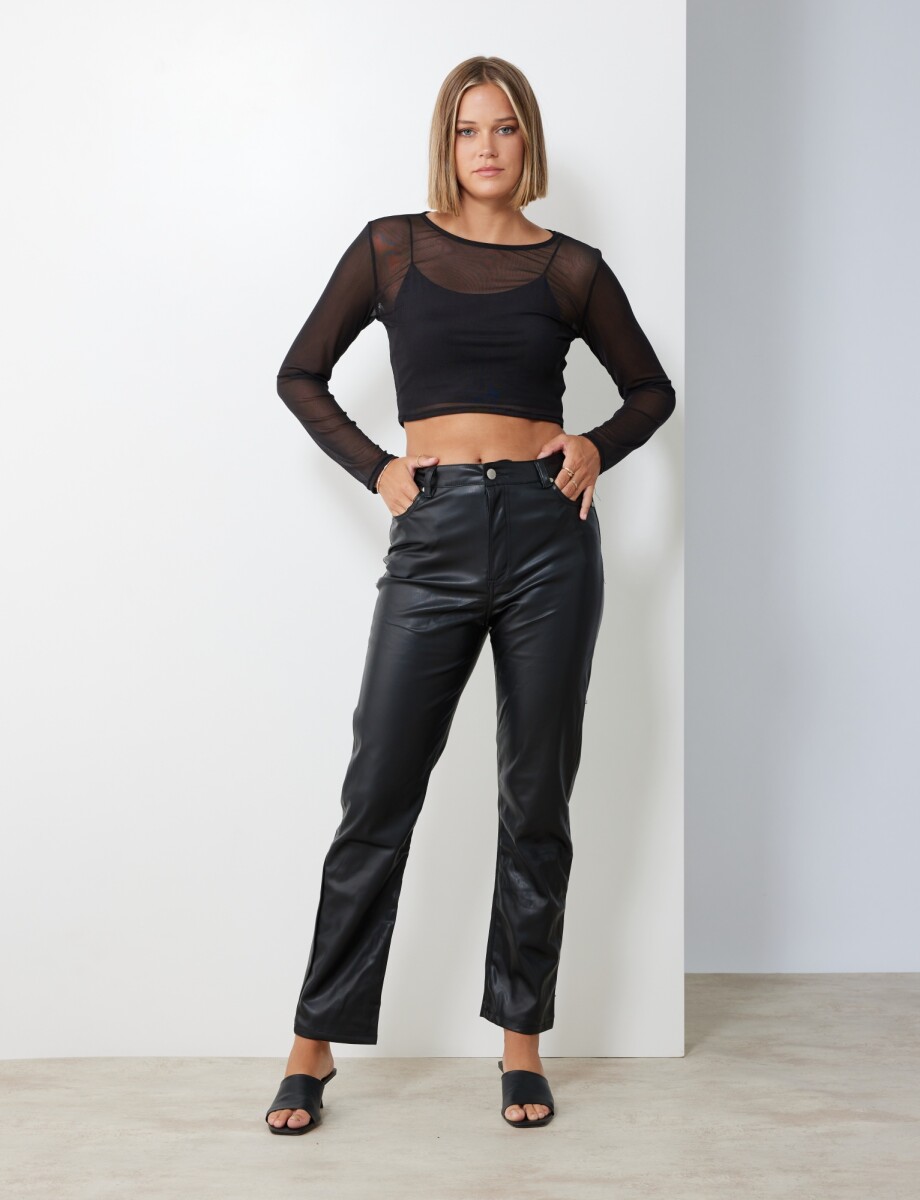 Pantalon Eco Cuero - Negro 