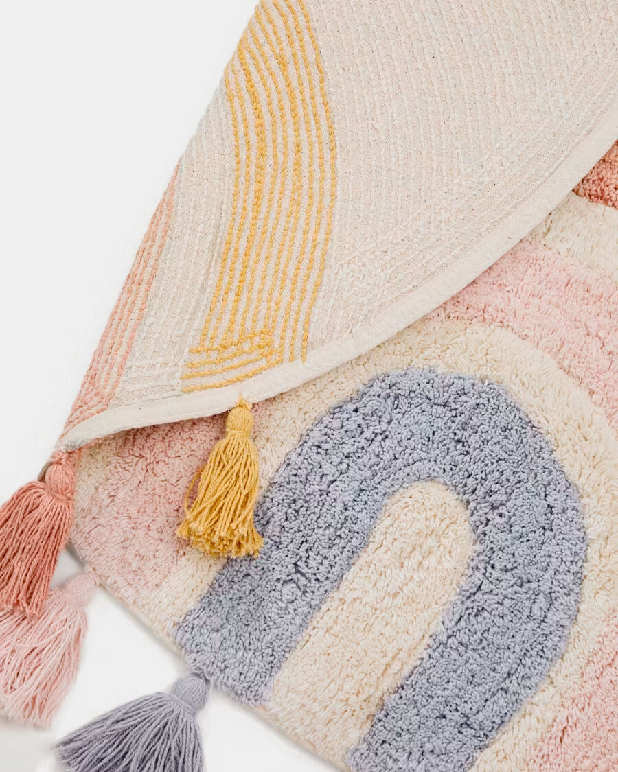 Alfombra redonda Tadea algodón arcoíris multicolor Ø 100 cm Alfombra redonda Tadea algodón arcoíris multicolor Ø 100 cm