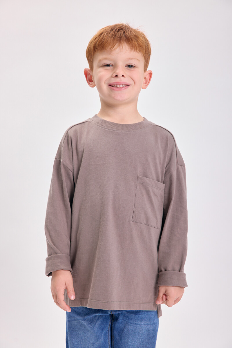 Remera manga larga Tostado