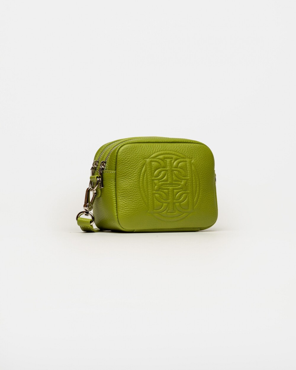 Bandolera Eterial en cuero graneado Moss