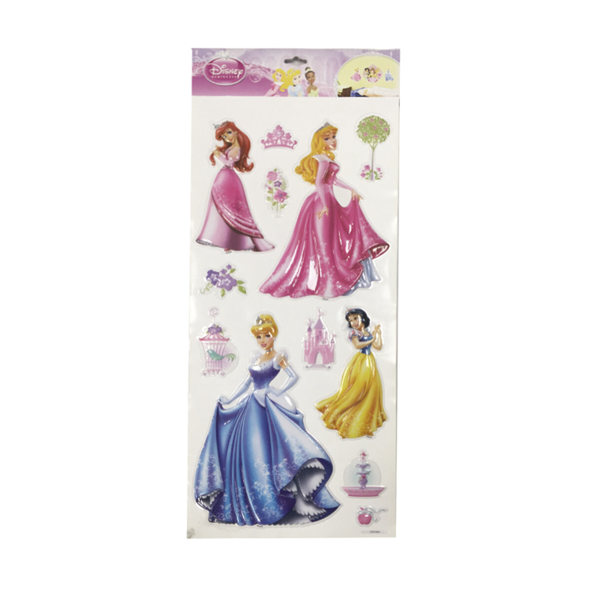 Plancha Stickers para Pared 3D Disney Princesas Oficial 