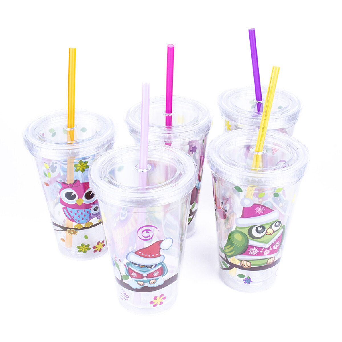 Vaso Infantil Búho Con Sorbito 