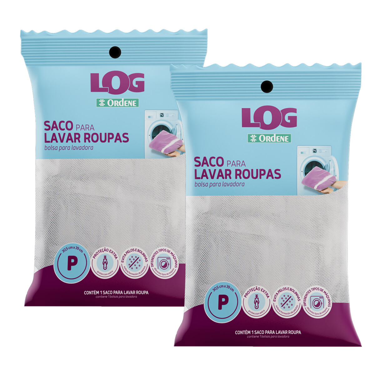 Set x2 Bolsa para lavadora P - BLANCO 