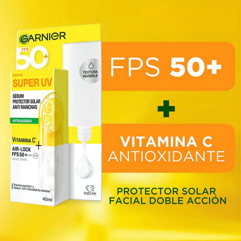 Protector Solar Garnier Super Uv Fluido Invisible Fps50+40ml Protector Solar Garnier Super Uv Fluido Invisible Fps50+40ml