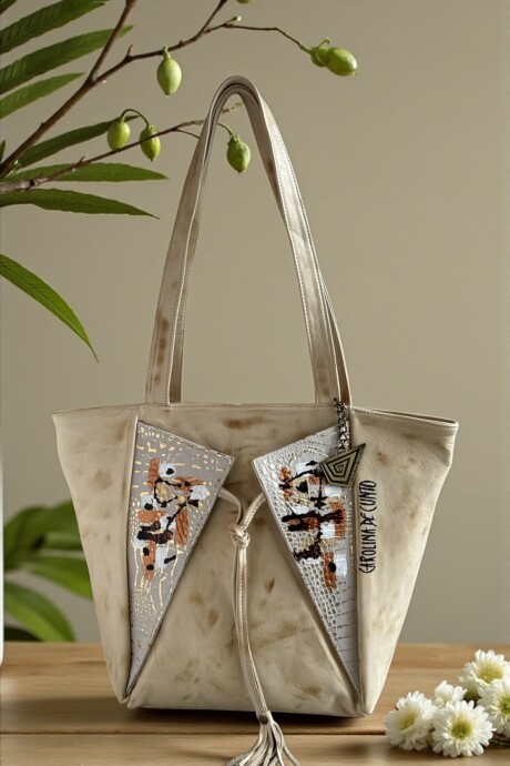 Cartera EIRA Natural Con Crocco Y Arte Cartera EIRA Natural Con Crocco Y Arte