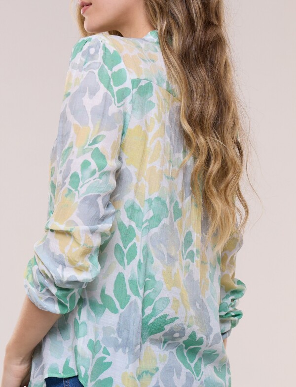 Blusa Plisada VERDE/MULTI