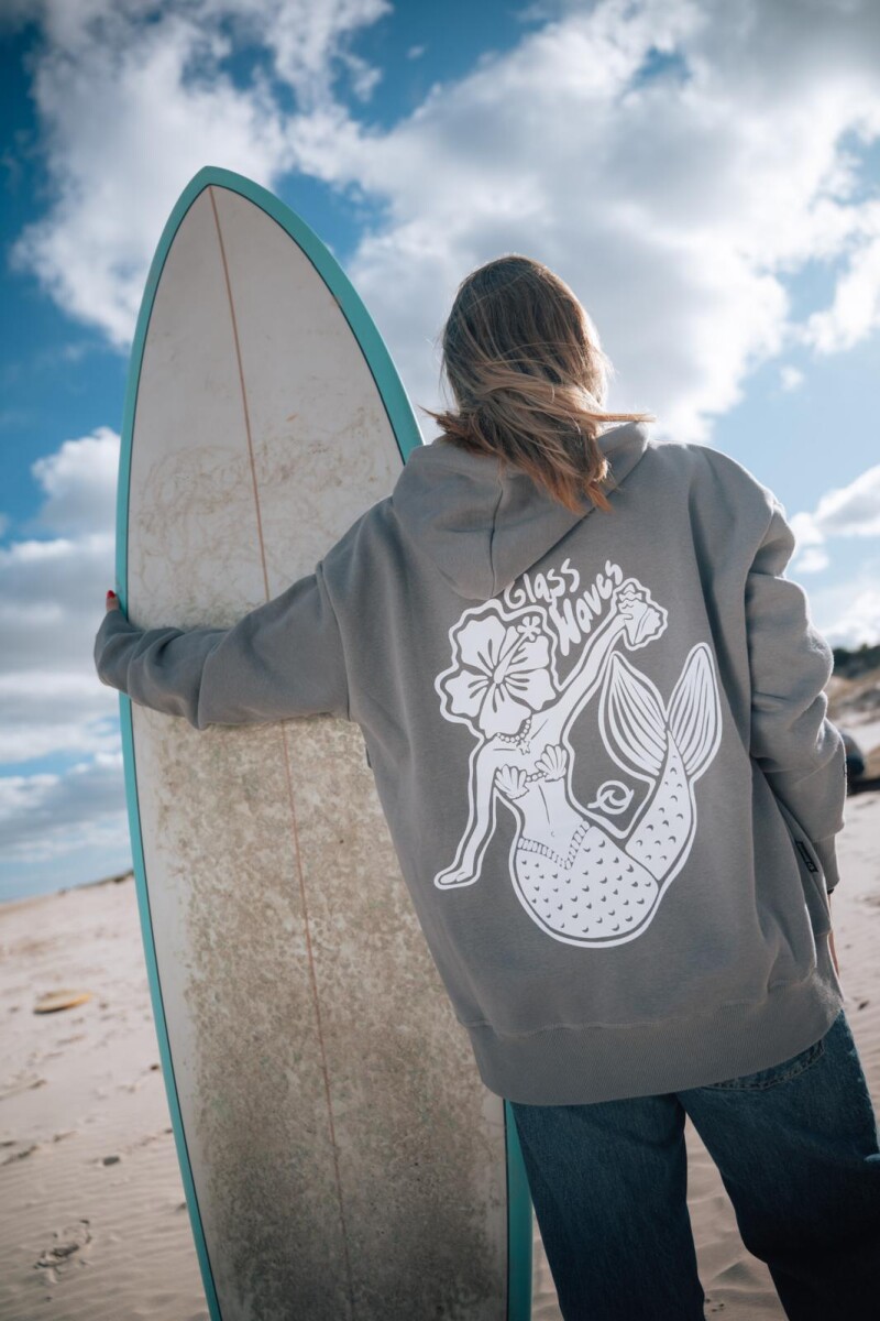 Hoodie Sirena Over Fit / Gris U