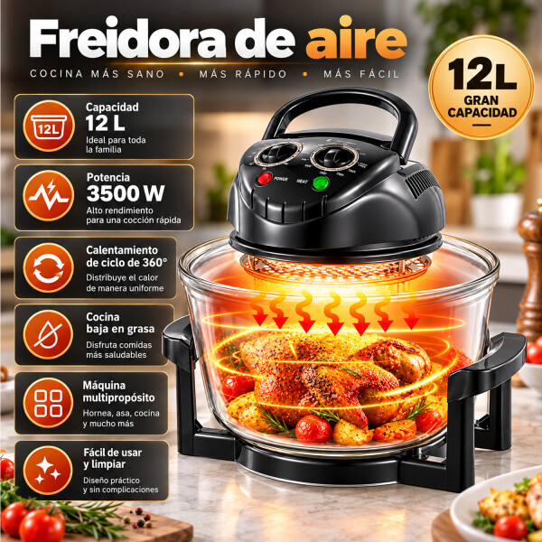 Freidora De Aire Halógena Ackiliss 12 L 3500 W Acl-65302 FREIDORA SIN ACEITE ACKILISS 12L AC65302