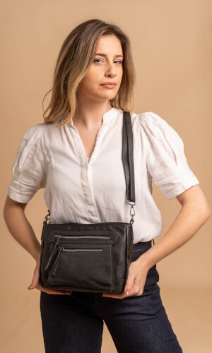 BANDOLERA MORRAL ANEMONA NEGRO