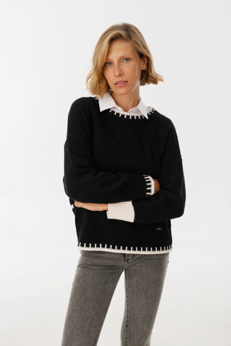 Sweater Portal Crudo/Negro