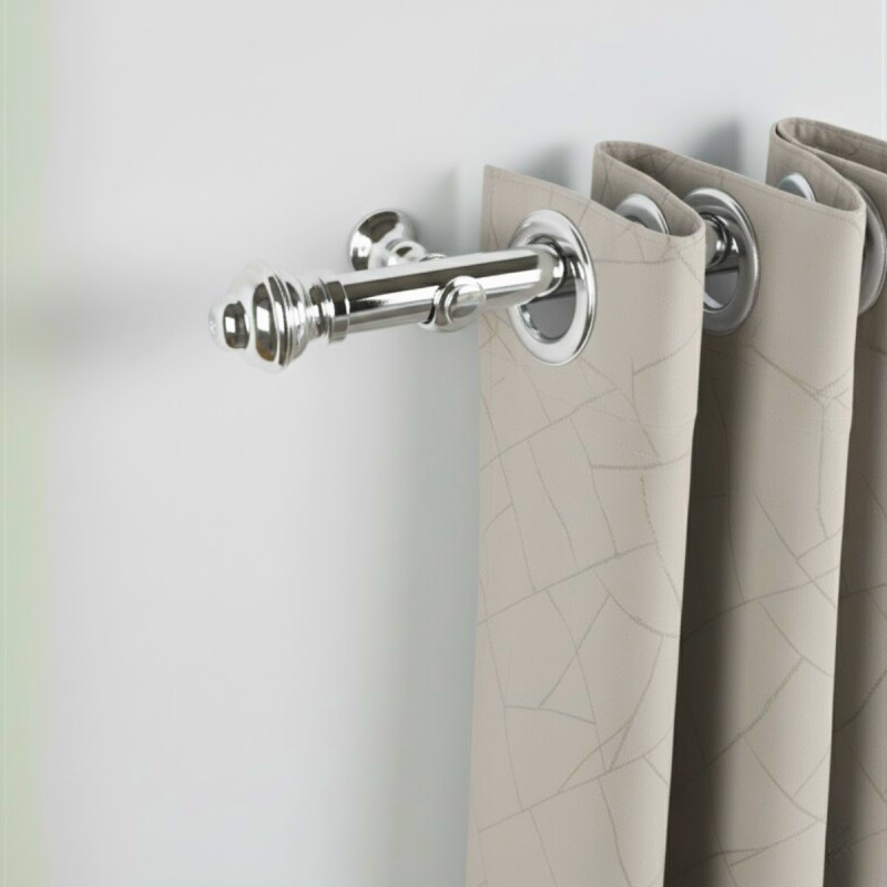 Barrote cromado metal 1,50m 28mm + 2 soportes PLATEADO