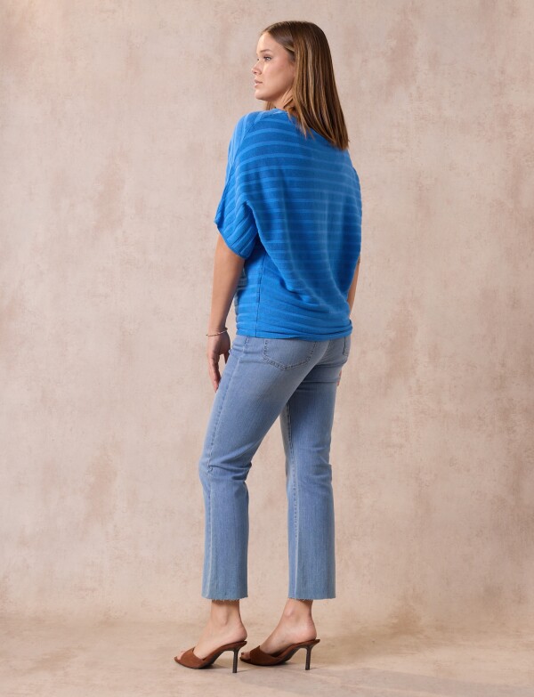 Buzo Dolman Acanalado AZUL