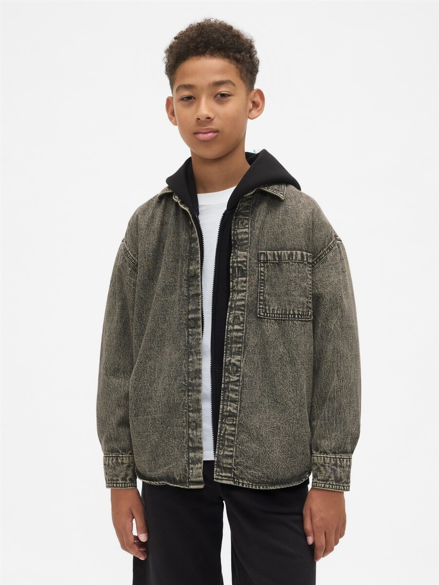 Camisa De Jean Niño - Olive Green 