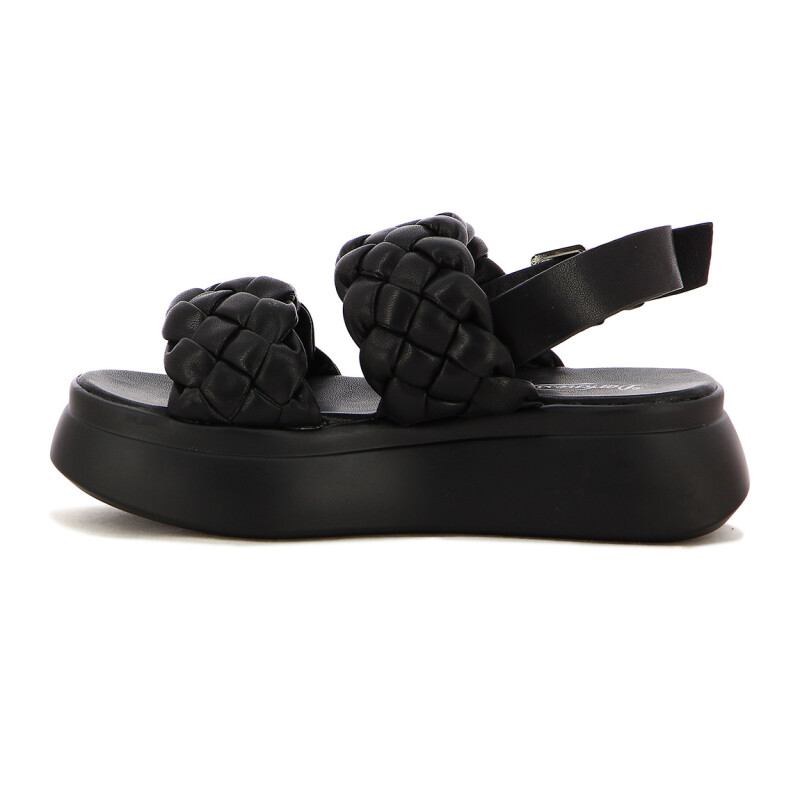 Sandalias Mujer Darkness Tiras Trenzadas Negro