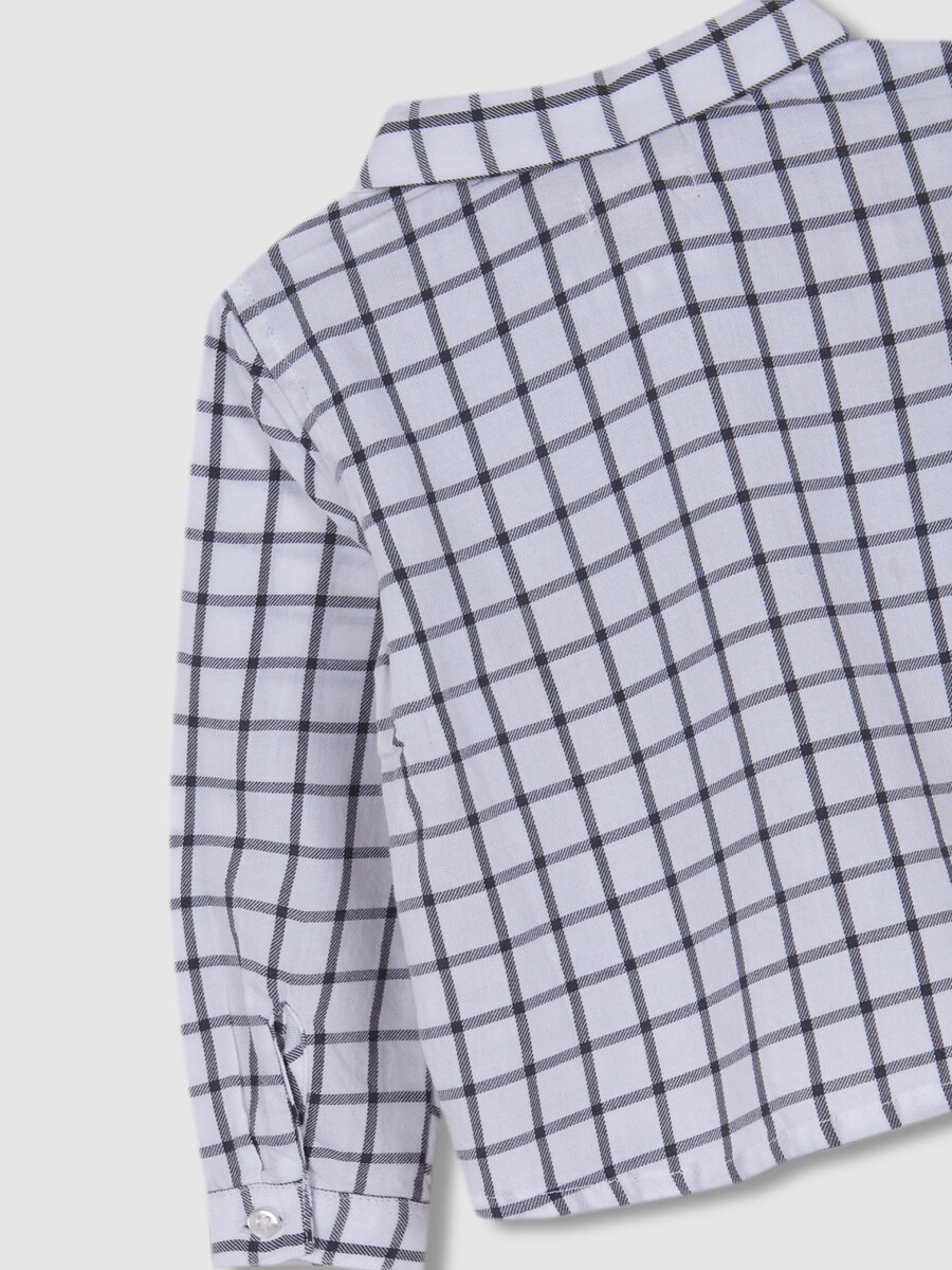Camisa Cuadros Cuello Bebe Petroleo