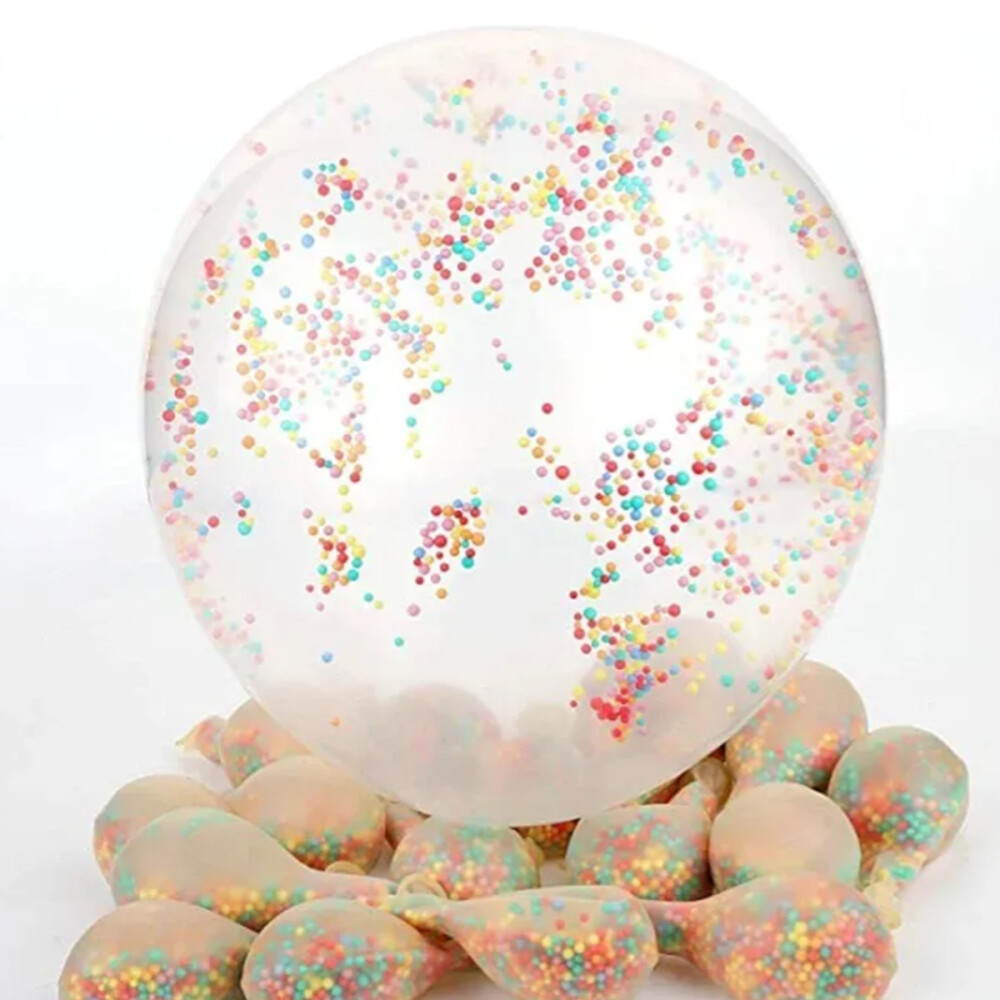Globos Transparentes con Pelotitas Multicolor Pack x50 Globos Transparentes con Pelotitas Multicolor Pack x50