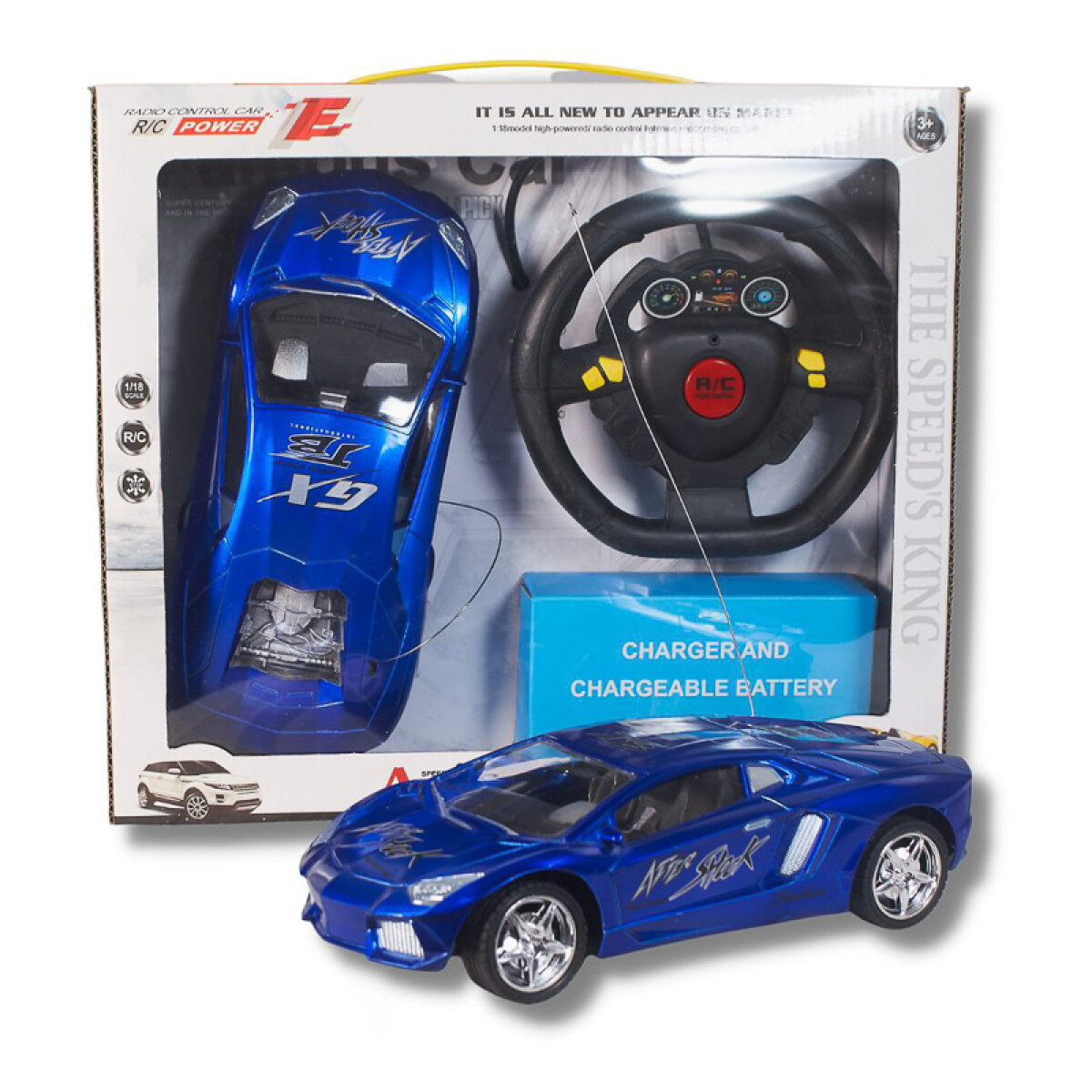 Outlet Auto con radio a control remoto con luz 30x26cm - Outlet Auto Con Radio A Control Remoto Con Luz 30x26cm 