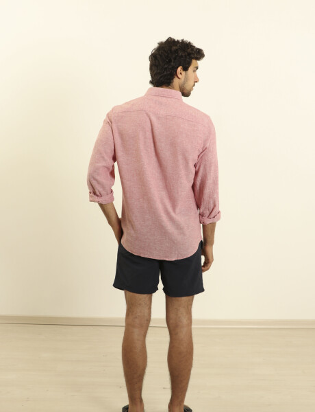 Camisa De Lino Harrington Label Rojo
