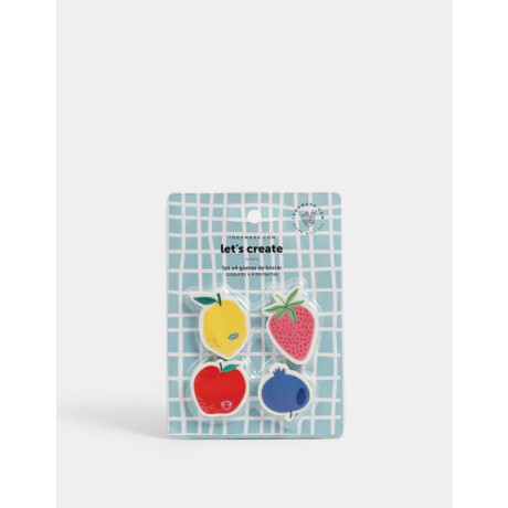 Set De Gomas De Borrar De Frutas Combinacion Multicolor