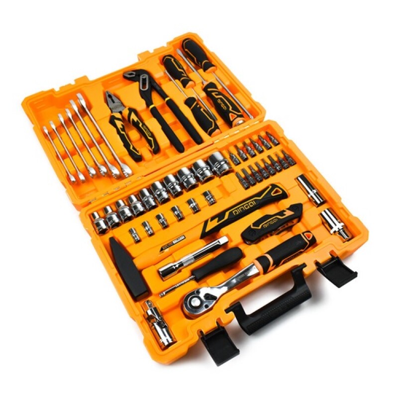 DINGQI JUEGO DE LLAVES & DADOS INDUSTRIAL CR-V 51 PIEZAS + V Dingqi Juego De Llaves & Dados Industrial Cr-v 51 Piezas + V