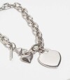 Pulsera Con Corazones Plateado Rodio