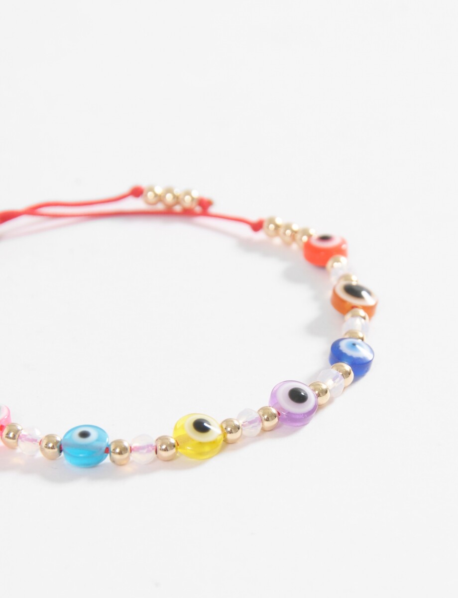Pulsera ojitos regulable - rojo 