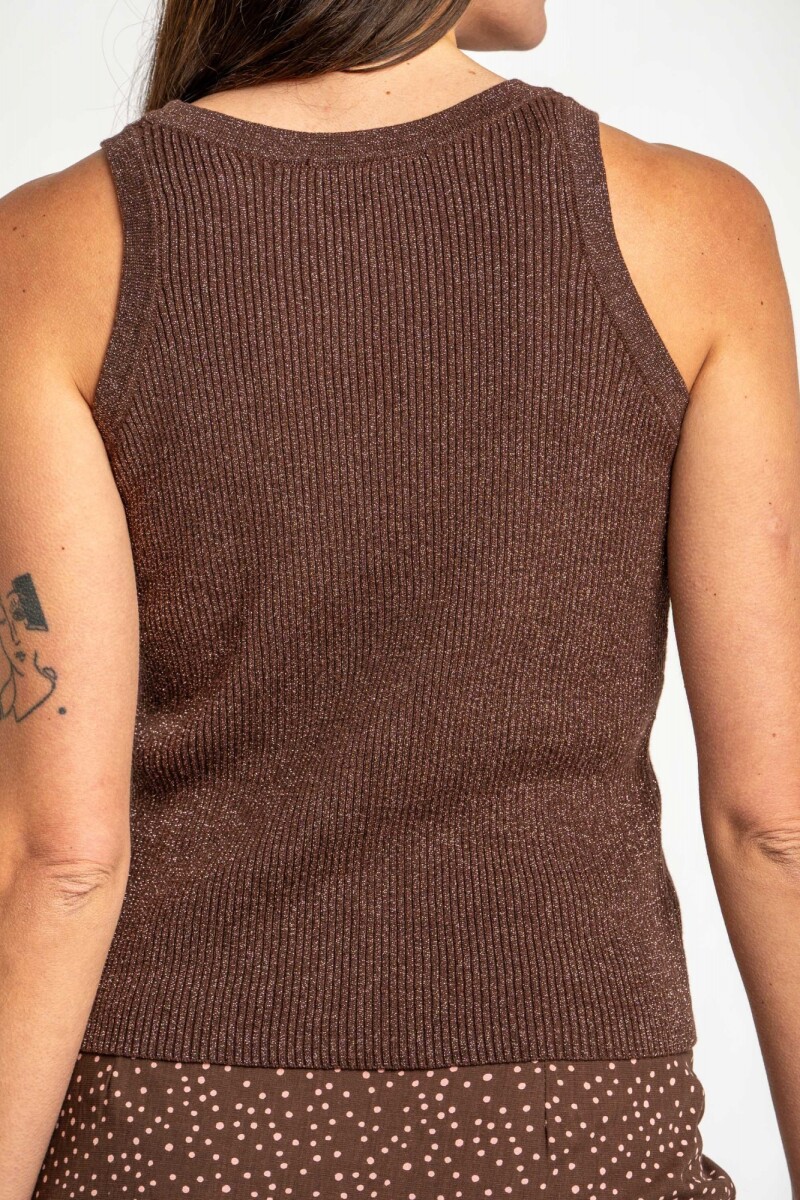 Top Tejido Lurex Chocolate