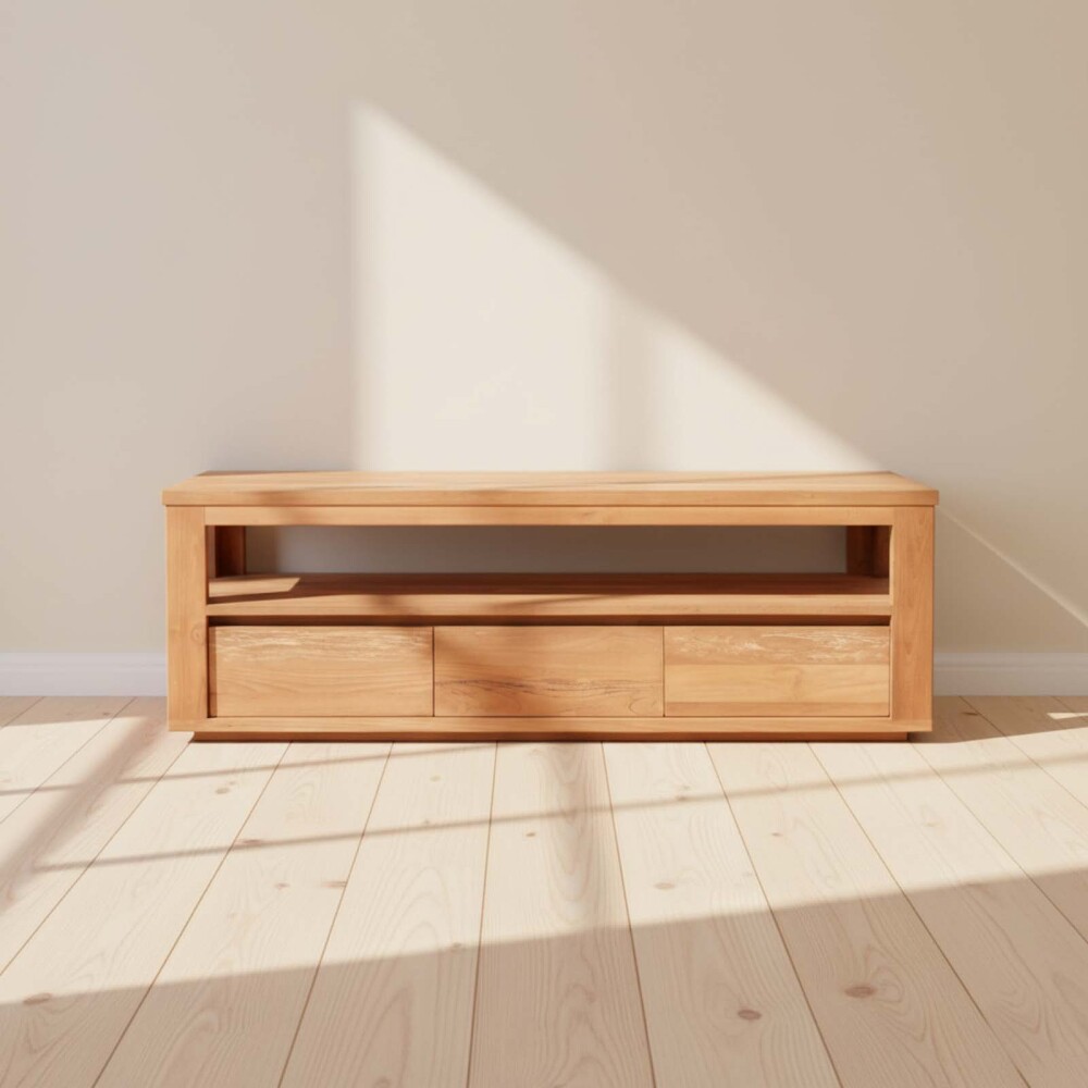 MUEBLE PARA TV MADERA-Y-FIBRA-NATURAL NATURAL-BEIGE HORIZONTE NATURAL