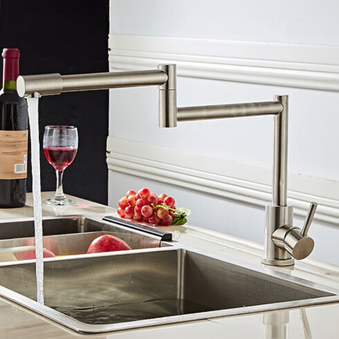 Grifo De Cocina De Mesada De Acero Inoxidable 35Mm Viseu GRIS-BRUSHED NICKEL