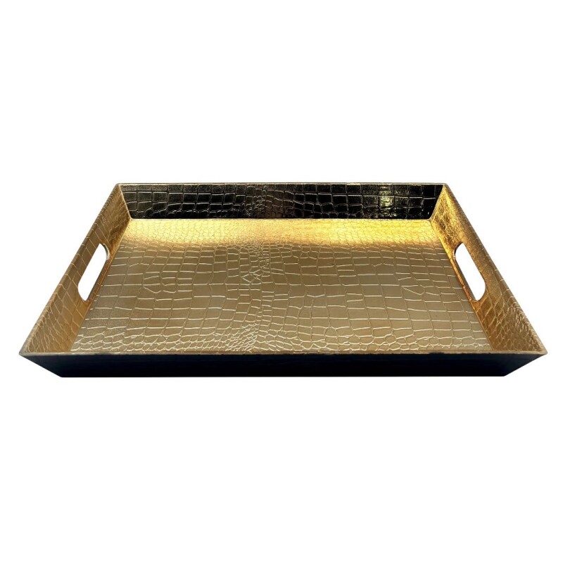 Bandeja Rectangular Metalizada con Asas N/a