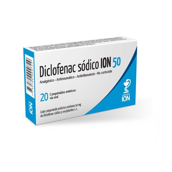 Antiinflamatorio Diclofenac 50 mg 20 Comprimidos - Ion Antiinflamatorio Diclofenac 50 mg 20 Comprimidos - Ion