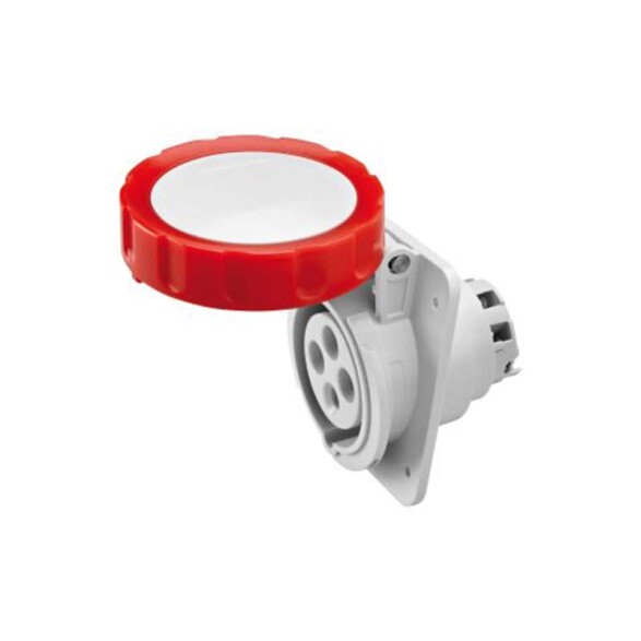 Tomacorriente de embutir industrial 3P+T 32A 6H 380V roja IP67 GG2242