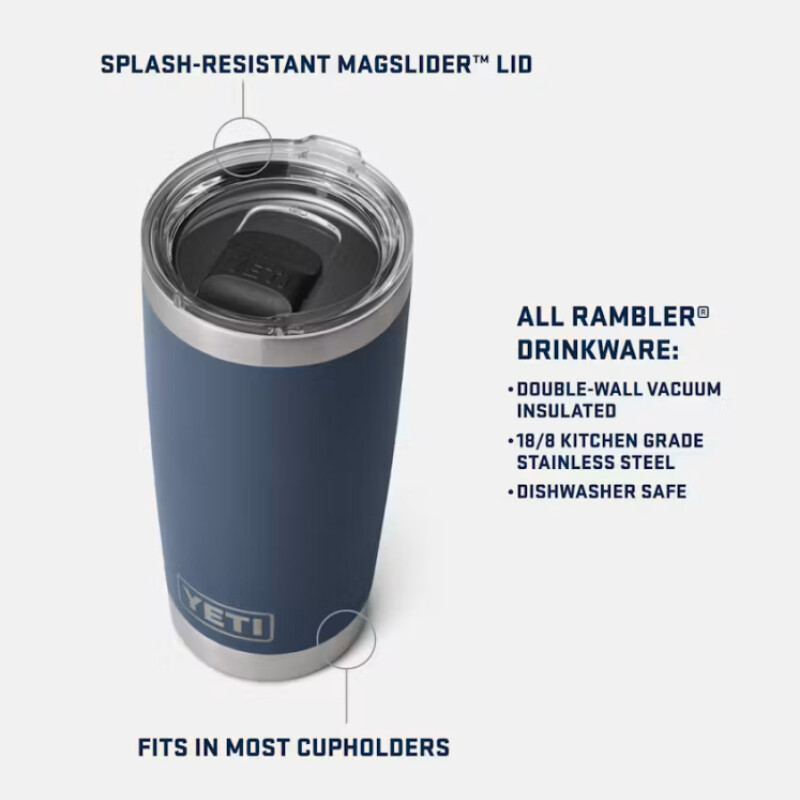 Taza Yeti 600 Ml Rambler Tumbler Ms - Plateado Taza Yeti 600 Ml Rambler Tumbler Ms - Plateado