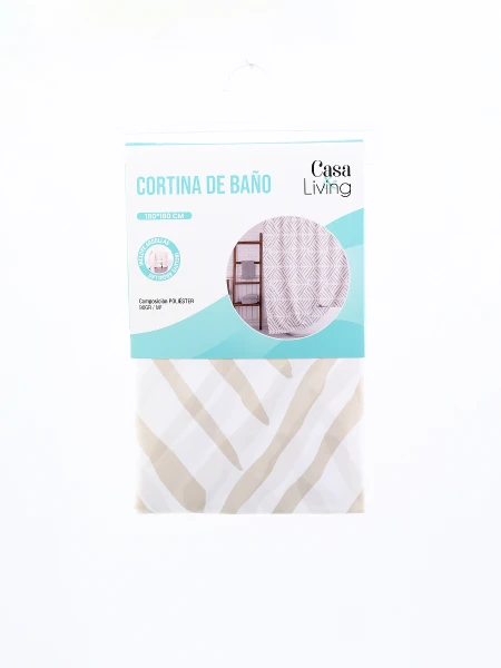 CORTINA BAÑO POLIESTER BEIGE