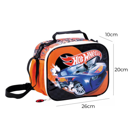 Lunchera Infantil Térmica Hot Wheels Escolar Negro