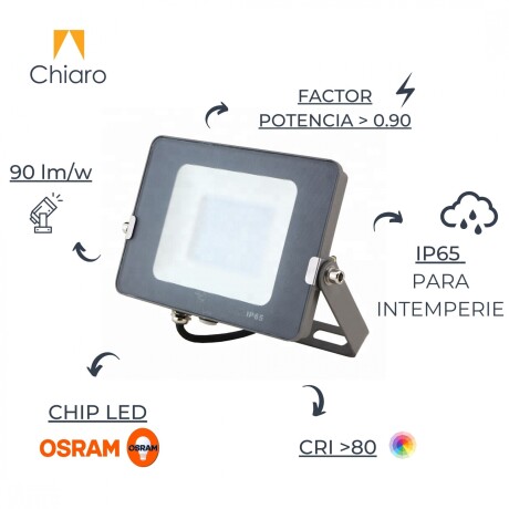 Foco Led Reflector 100W Slim, Chip Led Osram Luz cálida
