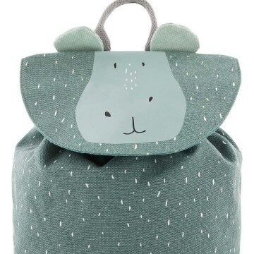 Mochila Infantil Escolar Mini Animales Trixie 30x23cm Diseño Hipopótamo