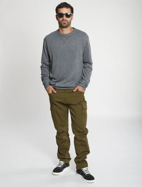 Pantalon cargo slim verde