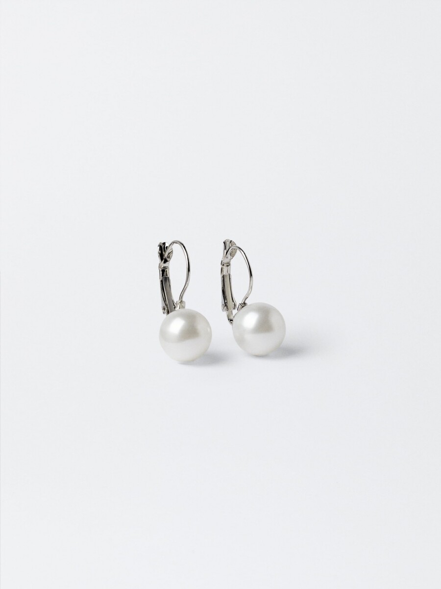 Pendientes Cortos Perla beige