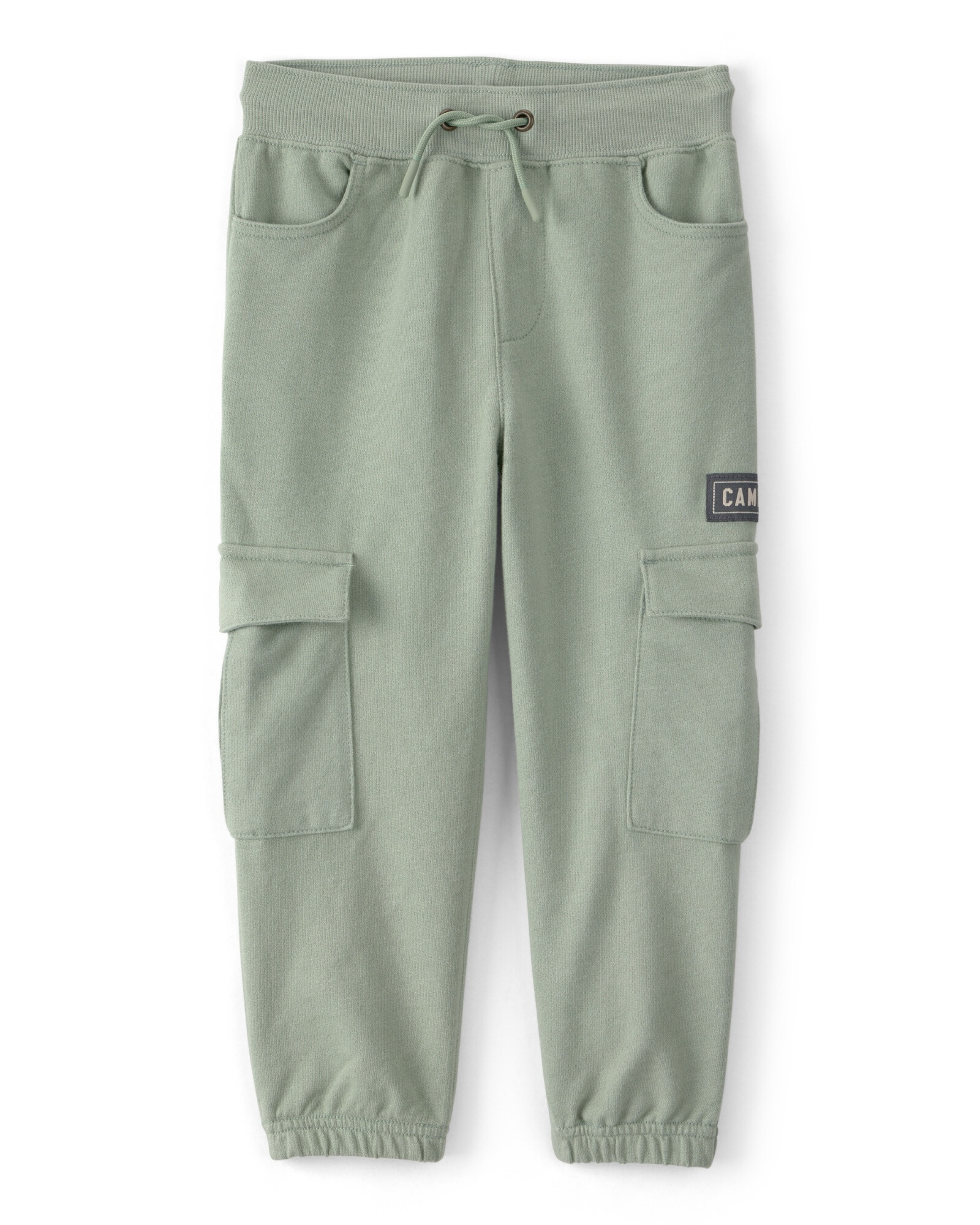 Pantalón cargo deportivo de algodón, verde, estampa camp dino Sin color