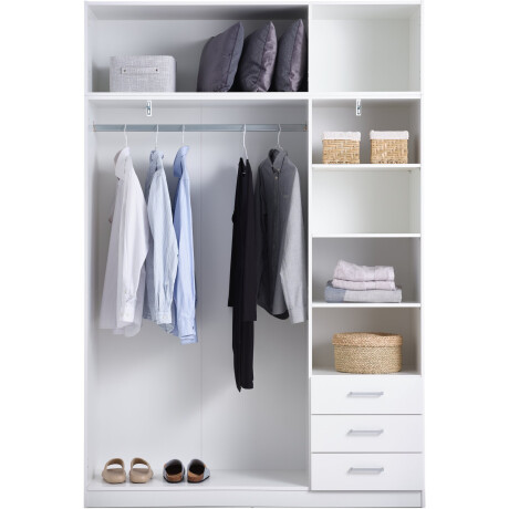 Armario Fandrup 145X176 3 Puertas 3 Cajones Blanco