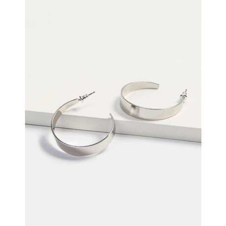 Aros Argollas Metal Livianos Plateado Rodio