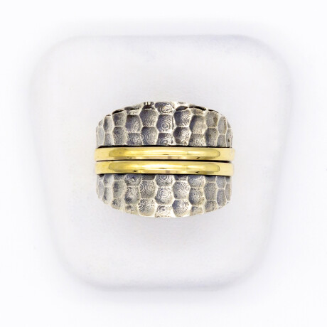 Anillo de plata 925 y double de oro 18 ktes. Anillo de plata 925 y double de oro 18 ktes.