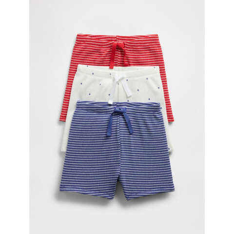 3PK RIB KNIT SHORT NAVY STRIPE
