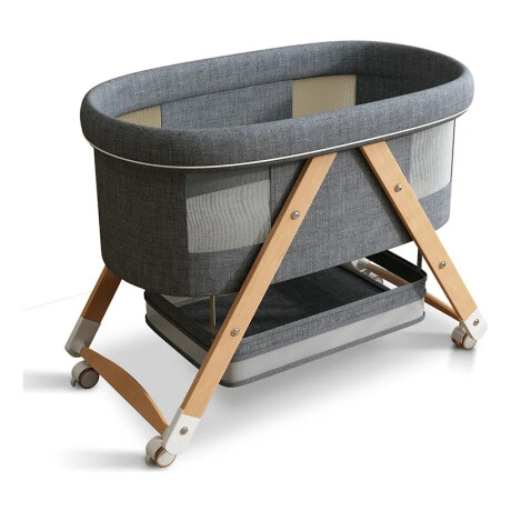 Cuna Moisés Plegable Regulable Para Bebe Gris Oscuro