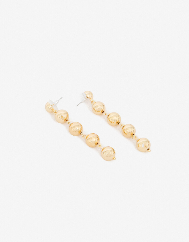 Aros Colgantes Largos Metal Aros Largos De Metal - Dorado