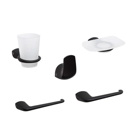 Jabonera Negro Mate Con Plato Epuyen Fv Base: 45X70 Vaso: 102X119 000