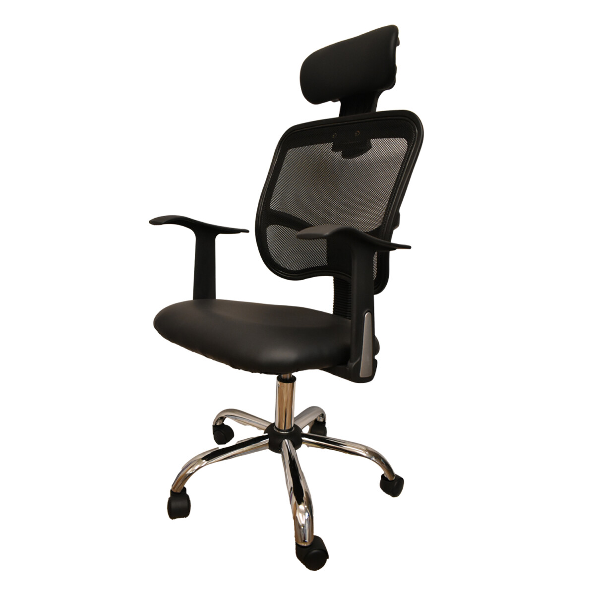 Silla Escritorio Reclinable C/Apoyacabezas Altura Ajustable - Negro 