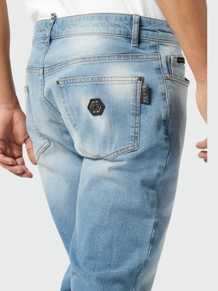 PHILIPP PLEIN - Jeans Straight Cut Alta Automática