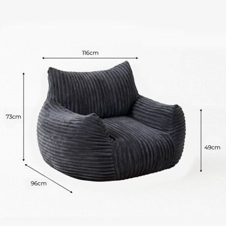 Sillón Sofá Puff Gigante Cloudnest 1 Cuerpo Pana Gris